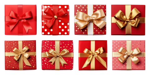 PNG Elegant festive gift box collection, element set on transparent background