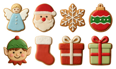 Fototapeta premium PNG Festive cookies for holiday cheer, element set on transparent background