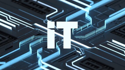 It technology circuit board digital information network data flow abstract