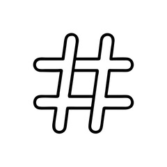 Obraz premium Hashtag Symbol Social Media Tag outline Icon for Digital Trend Communication for hashtag, symbol, tag, social.