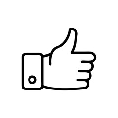 Like Thumbs Up Approval outline Icon for Social Media Positive Feedback for like, thumbs-up, approval.