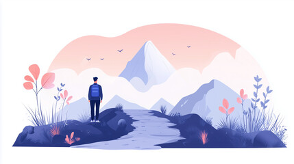 Journey to Success Concept Business Achievement and Motivational Path Illustration 