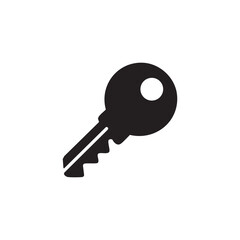Key icon symbol representing security access and lock concept on white background
