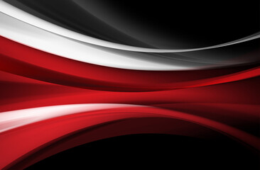 Red lines, white red gray lines on a black background that create a three-dimensional effect. 