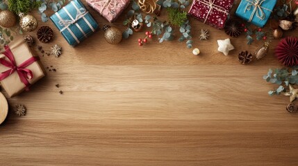Desk surface with space for seasonal decoration, themed for a shopping discount event