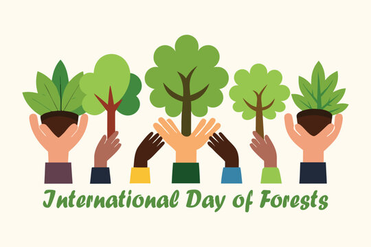International Day of Forests Hands Planting Vector - Powered by Adobe