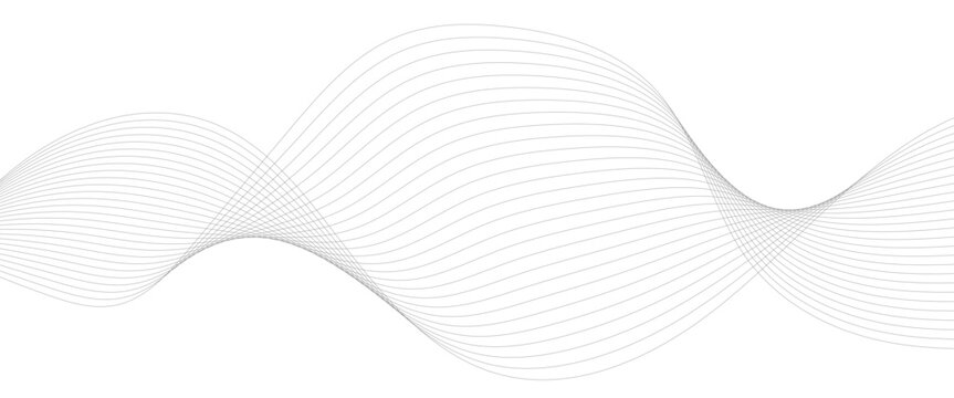 frequency sound wave lines, technology, data science, business wave line background. Abstract wavy grey stream element for design on transparent background isolated.