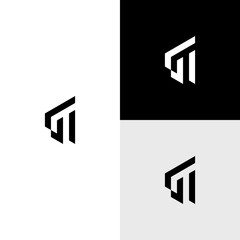 gt initial monogram vector icon illustration