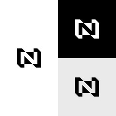 Fototapeta premium n initial monogram vector icon illustration