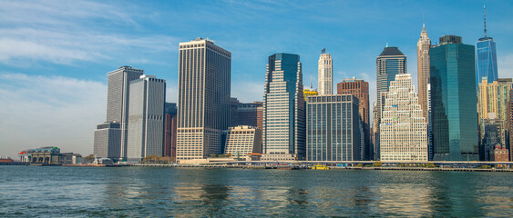 Stunning Lower Manhattan Skyline, Featuring NYC's Famous Skyscrapers and Architecture