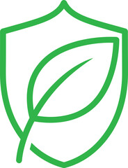 Eco Shield Icon with Green Leaf Symbol for Environmental Protection Vector