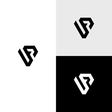 vr initial monogram vector icon illustration