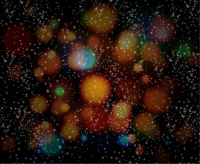 Snow on the background glare garland, vector art illustration.