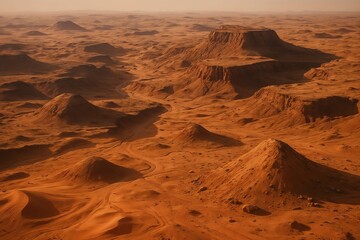 Aerial View of Majestic Sandstone Formations in a Desert Landscape