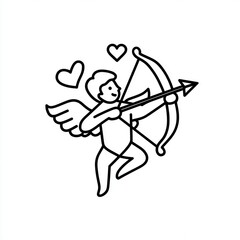 Fototapeta premium Aesthetic Decor for Couple Spaces Aesthetic Decor for Couple Spaces A charming illustration of a cupid with a bow, aiming at hearts. Perfect for themes of love and romance.