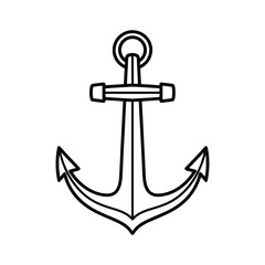 Simple outline drawing of a classic nautical anchor symbol