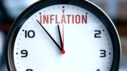 Inflation that is going to happen soon, it is imminent. Incoming inflation, approaching in the near future. Inflation almost here. ,3d illustration