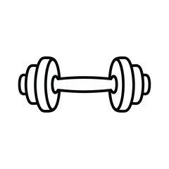 Simple hand drawn outline of a dumbbell for fitness and exercise