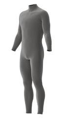 Gray full body suit isolated on white background, studio shot