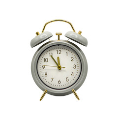 Grey alarm clock isolate on transparent background,png