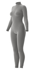 Gray bodysuit on a white background, perfect for fashion and design projects