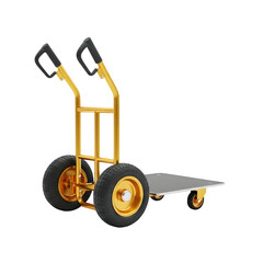 Dolly hand truck with large wheels for moving heavy objects