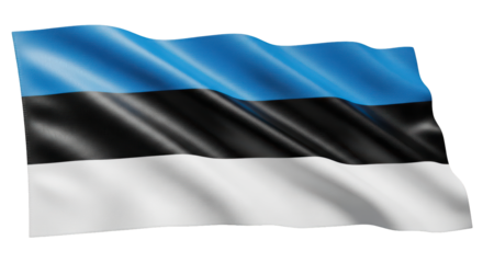  Estonia flag PNG transparent background, detailed 4K realistic cloth texture (爱沙尼亚国旗)