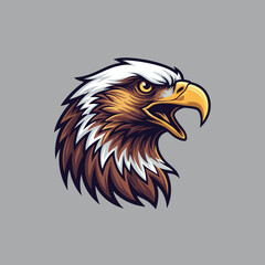 American Eagle Mascot Logo - Flat Design