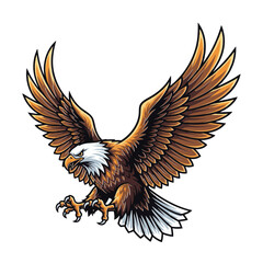 American Eagle Mascot Logo - Flat Design