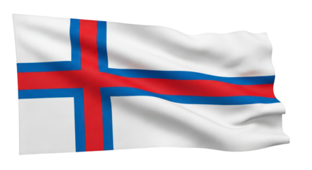 Faroe Islands flag PNG transparent background, realistic 4K high-resolution fabric texture (法罗群岛国旗)