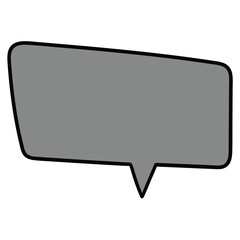 Hand-drawn cartoon empty gray speech bubble on a white background.