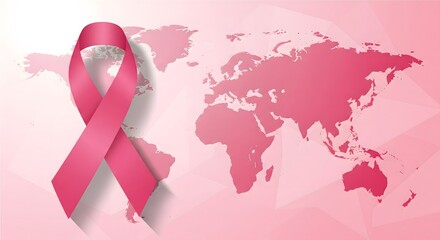 Show Your Support: Pink Ribbon Symbolizing Breast Cancer Awareness Across the Globe, Perfect for Campaigns and Charitable Initiatives