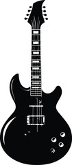 Electric guitar icon. Black Vector silhouette