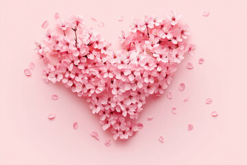 Heart shaped flowers pink petals gentle spring romance celebration symbol