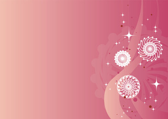 Obraz premium Pink floral pattern vector illustration for a spring wedding invitation card design