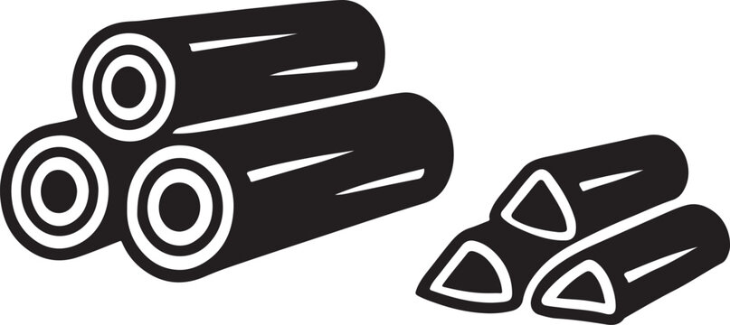 silhouette vector of wood for fire illustration