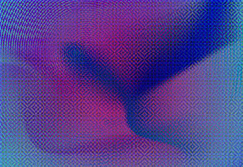 Vivid halftone background in magenta and blue tones with soft wave patterns.