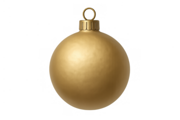 Golden christmas bauble decoration for festive holiday design elements, creating seasonal joy with sparkle effect