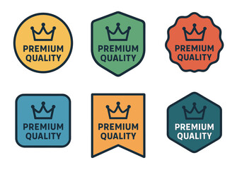 Obraz premium Set of premium quality labels with crowns in various shapes