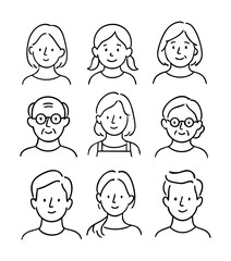 set of people faces