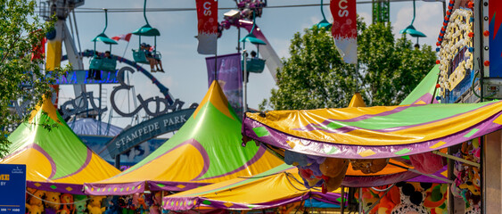 Calgary, Alberta - July 10, 2024: Amusement park in Stampede Park © jovannig