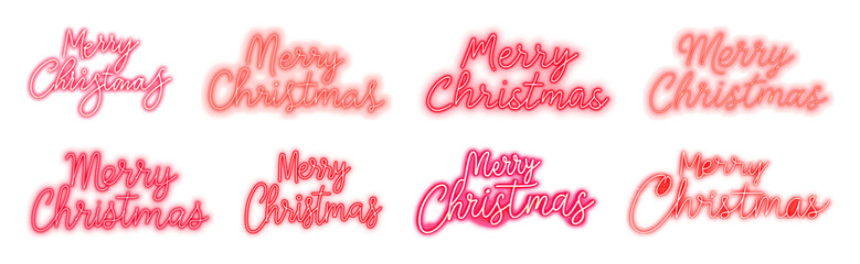 PNG Festive Merry Christmas text designs, element set on transparent background