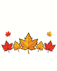 Autumn Maple Leaves Border Frame Season Vector Illustration