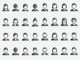 Flat design user profile avatars and business people icons set.
