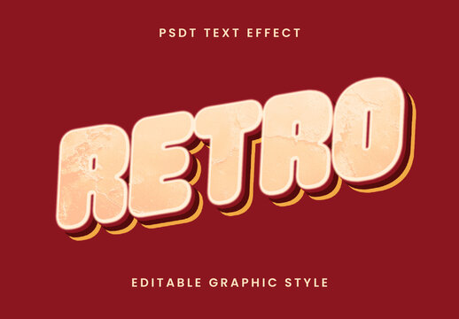 Beige And Red Retro Bold Text Effect Vintage Grunge Font