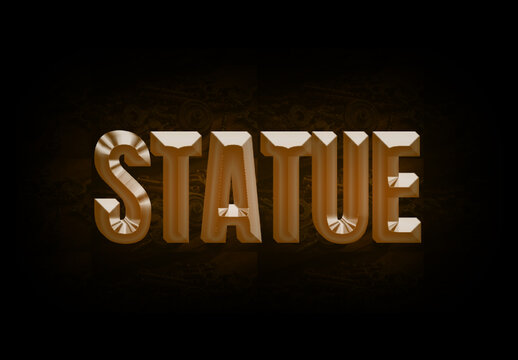 Bronze Metallic 3D Glitter Text Effect Bold Beveled Font
