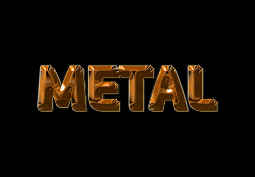 Bronze Metallic 3D Glitter Text Effect Shiny Bevel Font