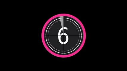 Countdown Animation from 10 to 1 on Black Background - Powered by Adobe