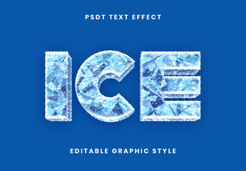 White And Blue Ice Glass Text Effect Frozen Block 3D Font