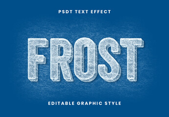 White And Blue Ice Glass Text Effect Winter Bold 3D Font